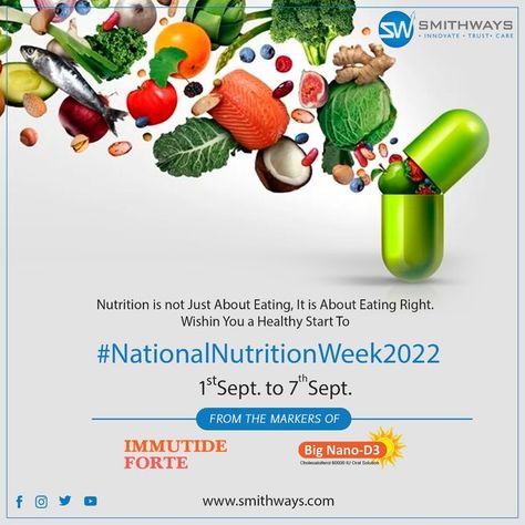 India observes National Nutrition Week from September 1 to September 7 every year to raise awareness about the importance of consuming nutrition-rich food. #nationalnutritionalweek #nutrition #food #healthy #health #eathealthystayhealthy #fitness #diet #nutritionweek #healthcare #pharma #smithways #smithwayshealthcare National Nutrition Week, Rich Food, Nutrition Food, Herbalife Nutrition, September 7, September 1, Food Healthy, Eat Right, Fitness Diet