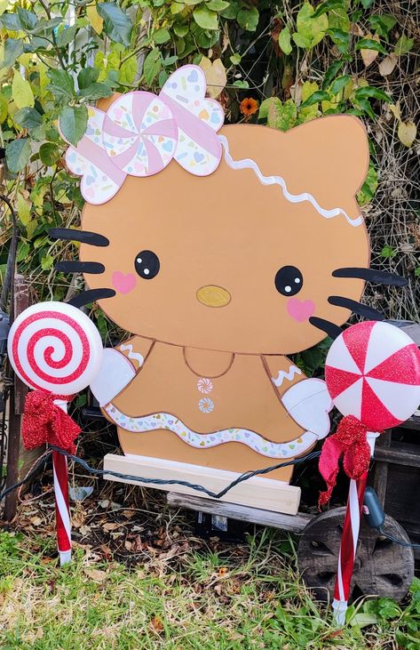 Sanrio Christmas Decorations, Hello Kitty Tree Christmas, Diy Hello Kitty Decor, Sanrio Christmas Decor, Hello Kitty Ornaments Diy, Hello Kitty Christmas Decorations, Hello Kitty Navidad, Diy Christmas Fireplace, Sanrio Christmas