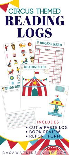 Circus themed summer reading log Theme Reading Activities, Circus Activities, Summer Reading Log, Reading Month, Circus Decorations, Types Of Reading, Reading Themes, School Routine, Reading Logs