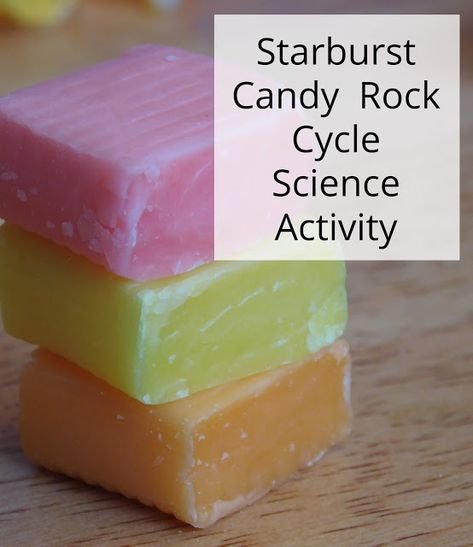 100 Days of Science #72-- Starburst Rock Cycle Starburst Rock Cycle, Rock Cycle Activity, Candy Science Experiments, Homemade Lava Lamp, Frozen Yogurt Pops, Candy Experiments, Homemade Frozen Yogurt, Candy Science, Starburst Candy