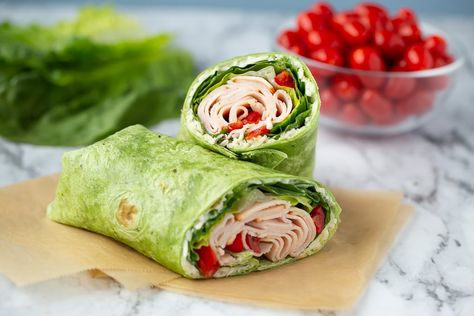 Turkey Spinach Wrap, Spinach Tortilla Wraps, Spinach Wrap, Turkey Wrap, Non Sandwich Lunches, Kid Foods, Spinach Tortilla, Spinach Wraps, Turkey Wraps