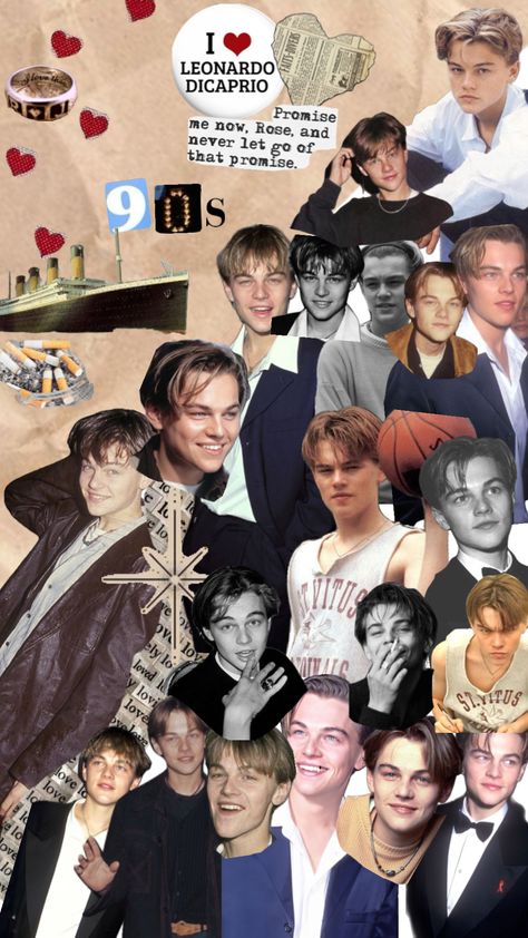 HAVENT POSTED IN A WHILE !! Leonardo Dicaprio in the 90s collage ! 💍🌅😻🫶🏻 #art #shuffles #90svibes #leonardodicapro #leonardodecaprioisfine #outfitinspo #outfitinspo #collage 90s Collage, Titanic Leonardo Dicaprio, Leonardo Dicaprio Photos, Basketball Diaries, Alexa & Katie, 90s Wallpaper, Leonardo Dicaprio 90s, Jack Dawson, Young Leonardo Dicaprio