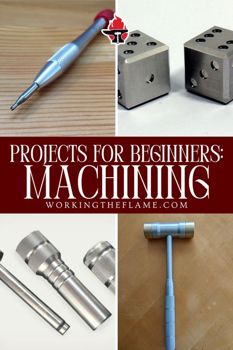 Excited to dive into machining? Our updated list of beginner projects provides the perfect opportunity to get started! With clear instructions and helpful tips, you'll be creating different machining projects such as screwdriver, mallet, and dice in no time.  #MachinistBeginners #DIYMachining #MachinistProjects #CraftingWithMetal #MachiningInspiration #BeginnerMetalwork #BeginnerFriendly #Machining #CreativeMetalProjects #MachinistSkills #Machinist #WorkingTheFlame Machinist Projects, Home Shop Machinist, Milling Machine Projects, Metal Lathe Projects, Machine Shop Projects, Workshop Layout, Machinist Tools, Machining Metal Projects, Metal Workshop