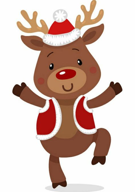 Cartoon Reindeer, Find Santa, Cool Paper Crafts, Christmas Characters, Christmas Cartoons, Santa And Reindeer, Vector Illustrations, Christmas Door, Merry And Bright