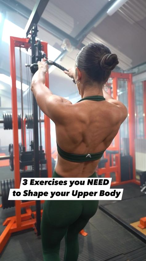 3 Exercises you NEED to Shape your Upper Body 👌🏼💪🏼 #weighttraining #strengthtraining #upperbodyworkout #gymexercises #gymmotivation #strength #backday #triceps #shoulders | Hayley Madigan | Hayley Madigan Fitness, 2024 Workout, Upper Body Workout Gym, Positive Lifestyle, Back Day, Back Exercises, Shoulder Workout, Upper Body Workout, Body Workout