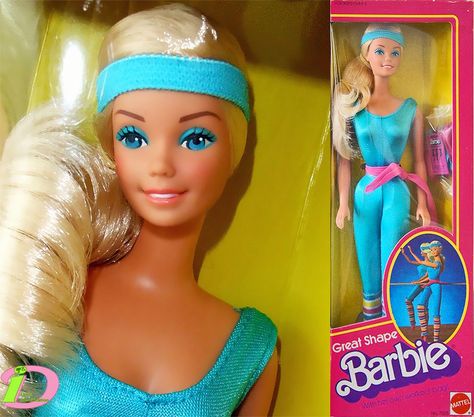 Exercise Barbie Costume, Aerobics Barbie, Full Body Leotard, Great Shape Barbie, Workout Barbie, Fashion Booklet, Barbie Tattoo, Original Barbie Doll, Original Barbie