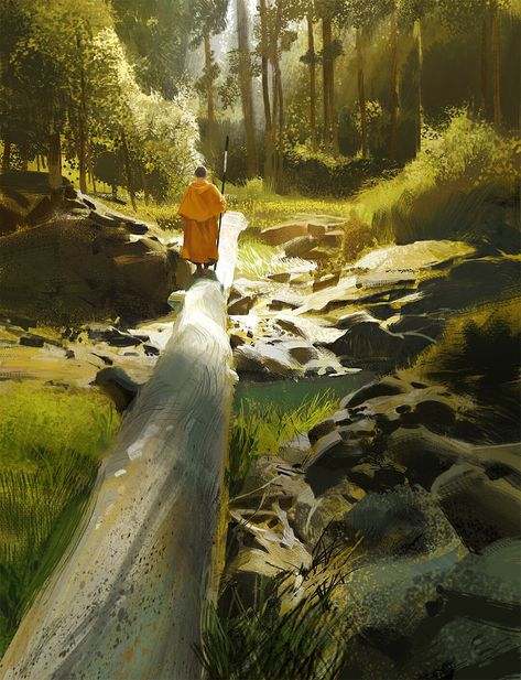 ArtStation - Spring, John Park J Park, Environment Painting, Stick Man, Landscape Concept, Digital Landscape, Fantasy Concept Art, Color Studies, 판타지 아트, Environment Design