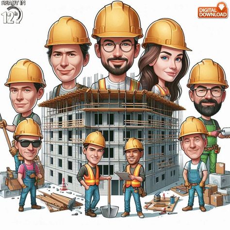 Custom Caricature of Construction Teams

Showcase your team's hard work and dedication with a custom caricature! Perfect for engineers, architects, construction workers, and more. #construction #engineer #worker . #Nurse_Caricature #Doctor_Caricature #Doctor_Cartoon #Caricature_Portrait Nurse Caricature, Doctor Caricature, Christmas Caricature, Doctor Cartoon, Construction Engineer, Caricature Portrait, Gift For Doctor, Personalized Caricature, Construction Workers