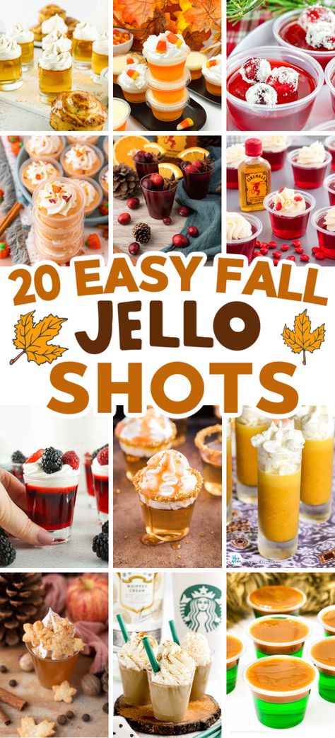 Fall Jello Shots – When the crisp days of autumn sets in, it’s time to think about what to serve for your fall dinner party! These autumnal jello shots are the perfect way to start a party! Find delicious and festive Thanksgiving jello shots too. Fall cocktails, easy fall cocktails, pumpkin drinks, pumpkin cocktails, fall jello shots recipes, easy fall cocktails, best fall cocktails, jello shots with vodka, pudding shots, sangria jello shots, candy corn jello shots, pumpkin jello shots. Thanksgiving Jello Shots, Fall Jello Shots, Wine Jello Shots, Thanksgiving Jello, Holiday Jello Shots, Rum Jello Shots, Candy Corn Jello Shots, Best Jello Shots, Jello Shots Vodka