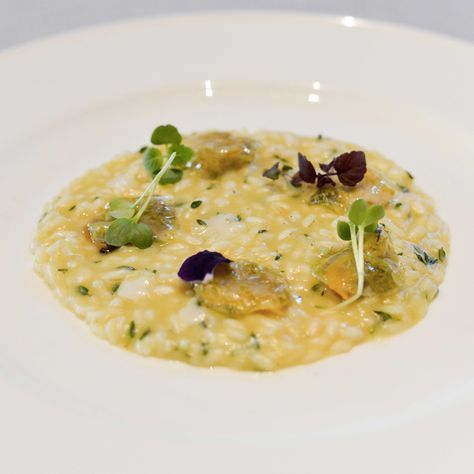 Il risotto di Antonino Cannavacciuolo - Risotto vongole e limone #Risotto #VongoleLimone #CenaDellaVigilia #IdeaMenù Risotto Gourmet, Molecular Gastronomy Recipes, Food Presentation Plates, Fine Dining Recipes, Molecular Gastronomy, Pasta Fresca, Food Presentation, Couscous, I Love Food