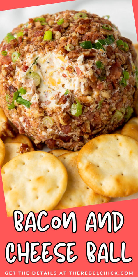 This Bacon and Cheese Ball takes the classic cheese ball to the next level and is the best party appetizer recipe! We love this easy appetizer recipe for Christmas party appetizer recipes and New Year's Eve appetizer recipes too, but it's an easy cheeseball recipe to make all year! Bacon Ranch Cheeseball, Bacon Ranch Cheese Ball Recipe, Bacon Cheeseball, Bacon Ranch Cheese Ball, Make Ahead Appetizer, Ranch Cheese Ball, Cheese Ball Recipes Easy, Cheese Ball Recipe, Bacon Appetizers