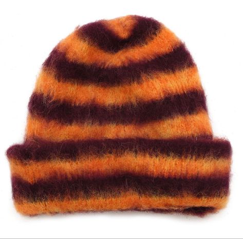 Crotchet Beanie, Striped Crochet Beanie, Colorful Hats, Mohair Beanie, Mohair Hat, Cute Winter Hats, Orange Beanie, Striped Beanie, Striped Hat