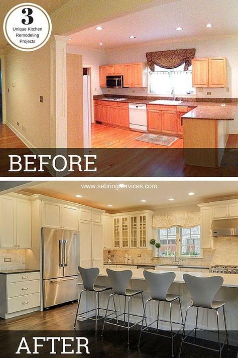 Downers Grove has a distinct mix in the style homes that have been built through the years.  But many of those homes are now getting old and very dated.  If you talk to a Realtor, updating your kitchen is still one of the best methods of increasing the resale value of your home.  If your kitchen needs something new, here are 3 kitchen remodeling projects that we completed for some of your neighbors that may get you excited & ready to start the process of your own kitchen remodeling project. 80s Home Remodel, 80s Home, Home Remodeling Contractors, Kitchen Diy Makeover, Home Remodeling Diy, Kitchen Transformation, Home Remodel, After Pictures, Diy Remodel