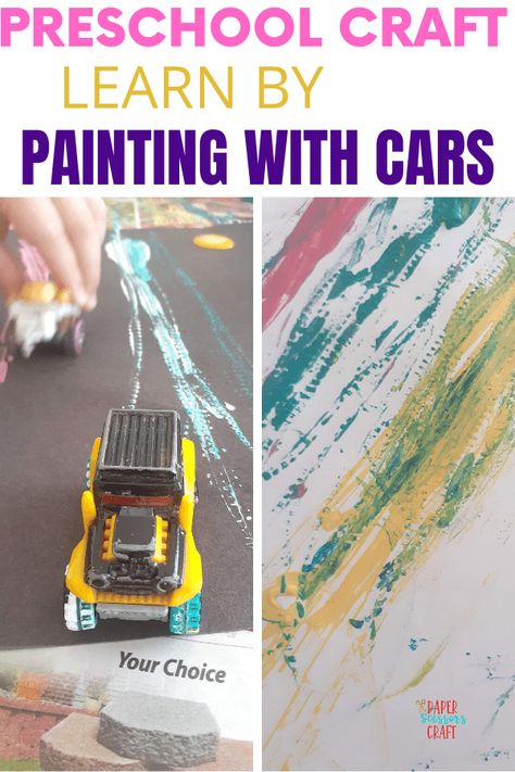 Car Art Painting, Painting With Cars, Indoor Preschool Activities, Alphabet Painting, Painting For Toddlers, Cars Preschool, Cars Painting, Good Craft, Sensory Play Toddlers