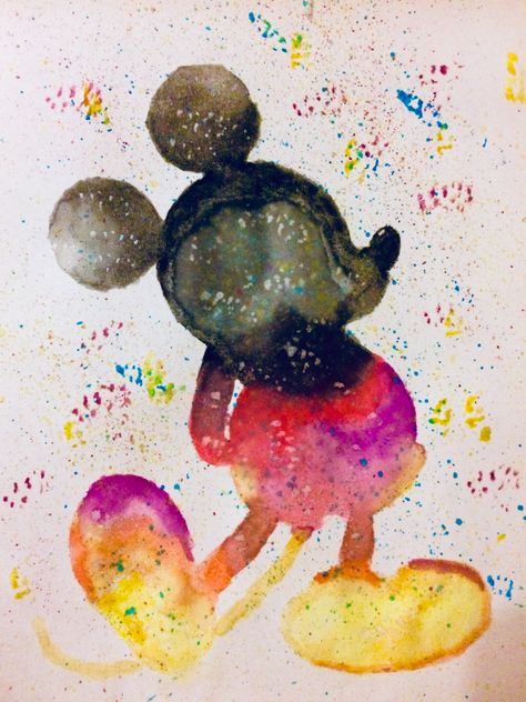 Watercolour Colourful Mickey Mouse Watercolour Disney Art, Disney Watercolour Painting, Disney Watercolor Paintings Easy, Disney Watercolor Paintings, Watercolor Art Disney, Disney Watercolour, Mickey Mouse Watercolor, Mouse Artwork, Sketches Watercolor