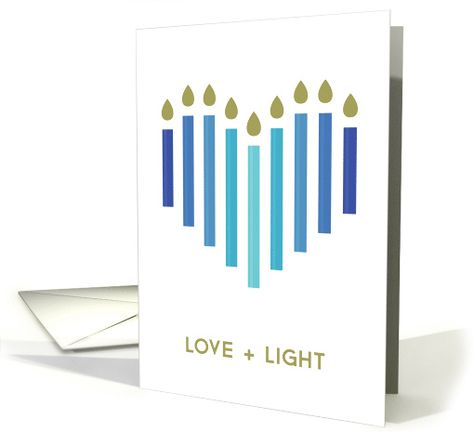 WINNER BEST of 2016 Founders' Choice Awards, Simply Clever - Love and Light, Modern Heart Menorah - Elegant Hanukkah Card by Ivy Brown of Ivy & Ink #anycardimaginable Hanukkah Cards Handmade, Jewish Holiday Cards, Diy Hanukkah, Jewish Crafts, Hanukkah Crafts, Simple Christmas Cards, Hanukkah Decorations, Hanukkah Cards, Modern Heart