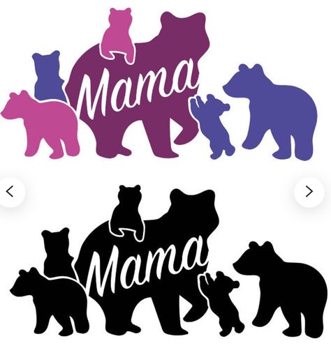 Momma Bear Tattoo, Mama Bear Decal, Engraving Designs, Baby Cubs, Bear Decal, Cricut Svgs, Cricket Projects, Bear Tattoos, Svg Ideas