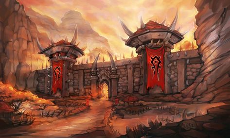 Orgrimmar HotS - Orgrimmar - Wowpedia - Your wiki guide to the World of Warcraft Warcraft Map, World Of Warcraft Classic, Warcraft Iii, Warcraft Art, Heroes Of The Storm, Fantasy City, Wow Art, Fantasy Art Landscapes, Back To Life