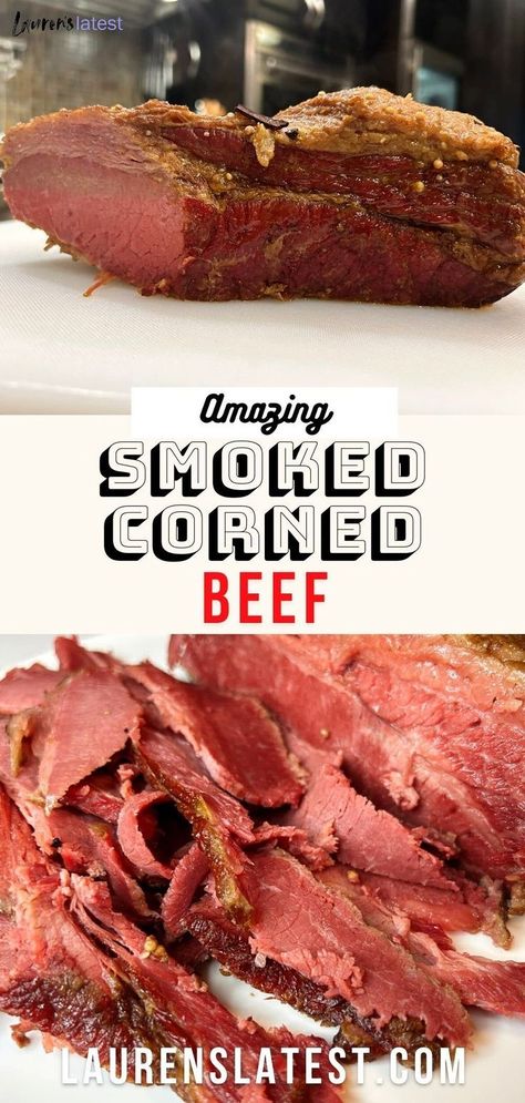 Grilled Corned Beef, Smoked Corned Beef Brisket, St Patrick's Day Menu, Smoked Corned Beef, Brisket Flat, Beef Brisket Recipes, Corned Beef Brisket, Corned Beef And Cabbage, Corned Beef Recipes