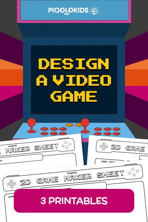 In this activity, your child will learn about the history of video games and the basics of designing a game. They will also get to participate in the "world and character" creation of their very own 2D video game on the printables. #earlyelementart #arteducation #elementartschoolresources #kidsactivities Video Game Theme Activities, Video Game Stem Activities, Video Game Party Activities, Video Game Themed Activities For Kids, Video Game Activities, Oshc Activities, Game Design Concept, Summer Lesson Plans, Elementary Games