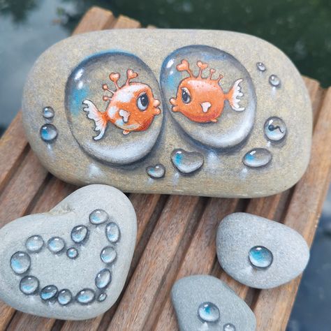 Malanleitung | Steine bemalen "Fische", Acryl, malen | EMF Verlag Artist Pens, Rock Art, Painted Rocks, Projects To Try, Amigurumi, Fish, Fine Art, Stone, Art