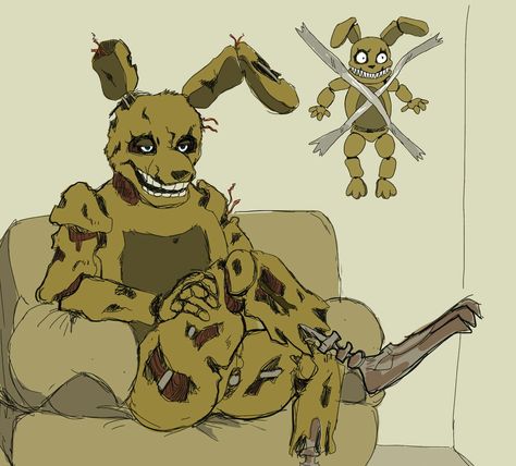 Plushtrap Fanart, Fnaf Golden Freddy, Fnaf Meme, Spring Trap, Fnaf 4, Afton Family, Tmnt Artwork, Fnaf 1, Fnaf Comics