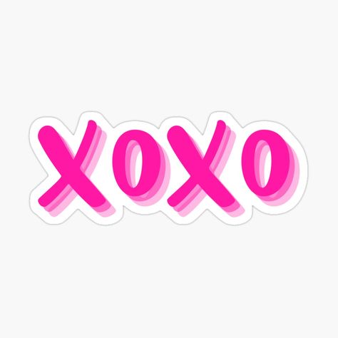 Get my art printed on awesome products. Support me at Redbubble #RBandME: https://www.redbubble.com/i/sticker/Pink-Echo-XOXO-by-PreppyPalace/134987888.EJUG5?asc=u Hot Pink Stickers Aesthetic, Xoxo Poster, Xoxo Clipart, Xoxo Stickers, Pink Heart Sticker, Preppy Stickers, Pretty In Pink, My Art, Awesome Products