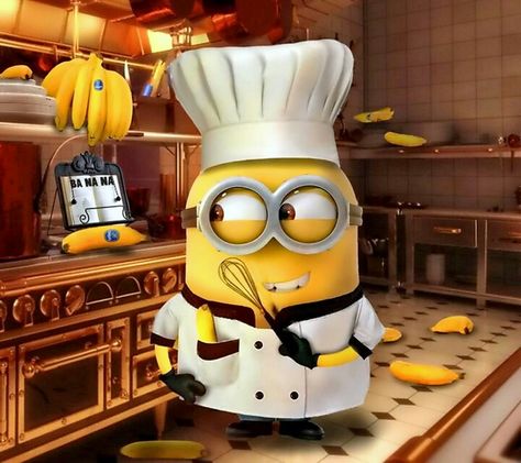 Minion cuisinier - moi moche et méchant  #desplicable me Banana Minion, 3 Minions, Minion Mayhem, Minion Banana, Minion Pictures, Minion Jokes, Minions Love, Cute Minions, Minions Wallpaper