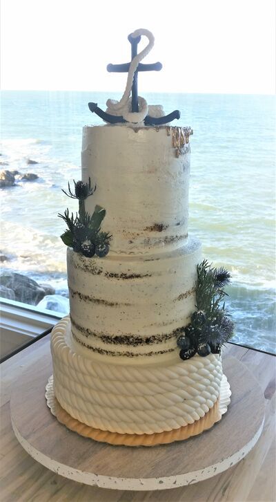 Nautical Wedding Cake Ideas, Caribbean Wedding Theme, Anchor Wedding Cake, Nautical Wedding Centerpieces, Nautical Wedding Cake, Lighthouse Cake, Sailor Wedding, Cake With Frosting, Nautical Wedding Cakes