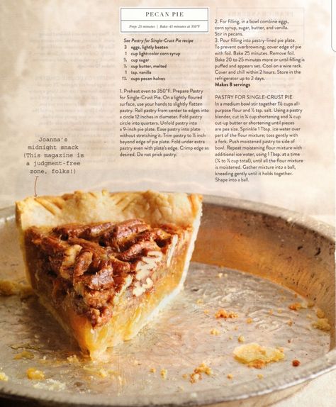 Joanna Gaines Pecan Pie, Butterscotch Pie Recipe, Magnolia Table Recipes, Joanna Gaines Recipes, Chocolate Chip Bundt Cake, Pecan Pie Recipe, Jello Recipes, Southern Cooking, Bakery Recipes