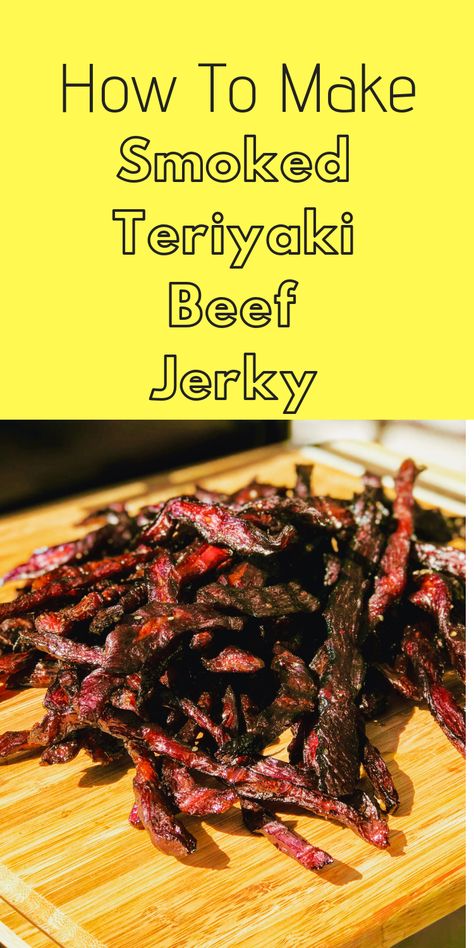 Simple Beef Jerky Recipe, Teriyaki Beef Jerky Recipe, Make Beef Jerky, Jerkey Recipes, Smoked Jerky, Jerky Marinade, Smoked Beef Jerky, Beef Jerky Recipe, Teriyaki Beef Jerky