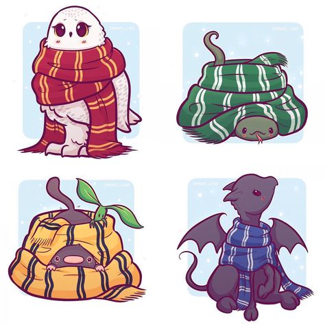 11.5 mil curtidas, 59 comentários - Naomi Lord (@naomi_lord) no Instagram: “Member these lil guys I drew earlier this year :3 I feel like they’re appropriate as it’s feeling…” Hogwarts Creatures, Hogwarts Stickers, Fanart Harry Potter, Hery Potter, Gryffindor Ravenclaw, Art Harry Potter, Glume Harry Potter, Sticker Printable, Cute Harry Potter