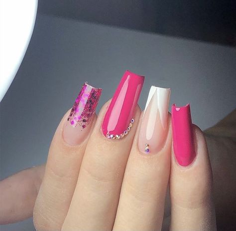 Romantic Nails, French Tip Acrylic Nails, Nails Only, Bling Acrylic Nails, Acrylic Nails Coffin Short, Pink Acrylic Nails, Chic Nails, Best Acrylic Nails, Valentines Nails