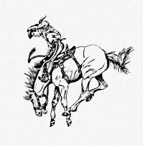 Prospective Tattoo, Cowboy Tattoo, Cowboy Tattoos, Tattoos Inspo, Small Chest Tattoos, Gallery Show, Fortune Favors The Bold, Bucking Bronco, Merch Ideas