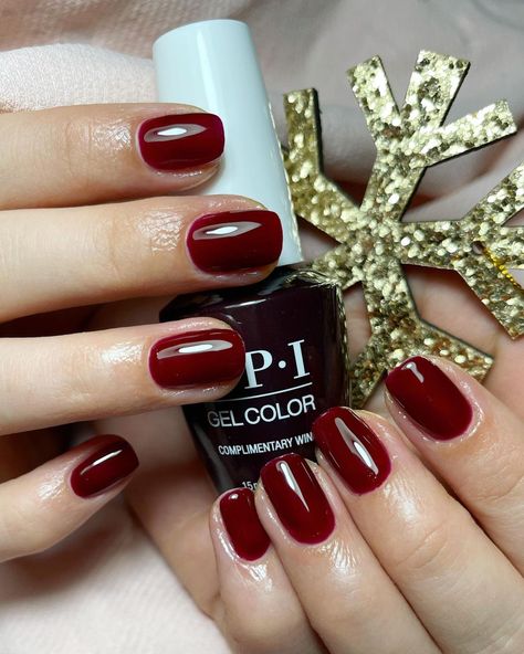 Complementary Wine Opi, Opi Cherry Red, Opi Complimentary Wine, Coolest Nails, Opi Manicure, Drugstore Nail Polish, Version Board, Best Nail Polish Brands, Best Nail Polish Colors