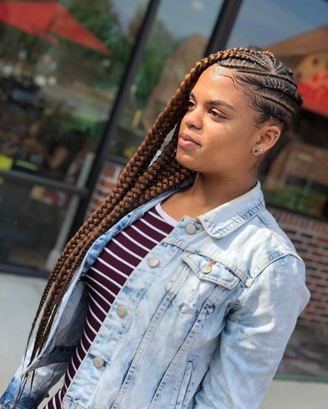 Long Side Caramel Goddess Braids Goddess Braids With Weave, Black Hairstyles With Weave, Curly Hair Braids, Blonde Box Braids, Short Box Braids, Goddess Braids Hairstyles, Long Box Braids, Pelo Afro, Braids With Extensions