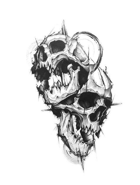 Skull Drawing Sketches, Skull Sketch, Skull Art Drawing, Skulls Drawing, Dark Art Tattoo, Skull Tattoo Design, Tattoo Art Drawings, Skull Drawing, Dark Tattoo