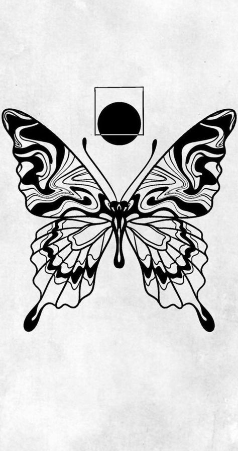 Graphic Butterfly Tattoo, Triple Butterfly Tattoo, Nature Ink Drawing, Butterfly Bones Tattoo, Drippy Butterfly Tattoo, 144 Tattoo, Unique Butterfly Drawing, Butterfly Stencil Tattoo, Abstract Butterfly Tattoo