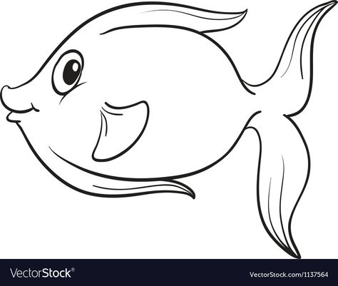 Fish Outline Drawing, Fish Drawing For Kids, Fish Outline, Outline Pictures, Fish Sketch, Image Of Fish, Alphabet Drawing, Outline Images, Kids Worksheets