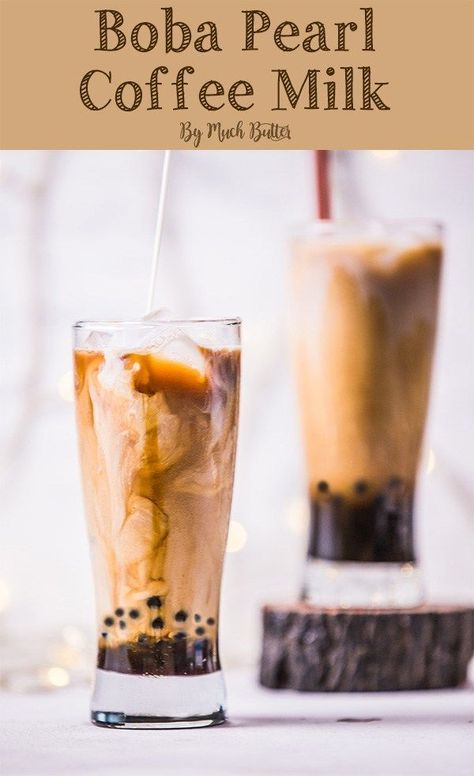 Iced Coffee Boba, Coffee Boba Recipe, Coffee Boba Tea Recipe, Coffee Milk Tea Recipe, Boba Balls, Boba Coffee, Diy Boba, Coffee Boba, Boba Tea Recipe