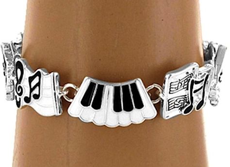 - Piano Keyboard Charm Bracelet - Piano Accessories, Teacher Graduation, James Avery Charms, Notes Gift, Piano Keyboard, Music Jewelry, Music Items, Piano Keys, Music Decor