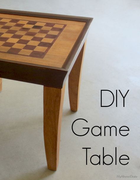 diy game table wood staining, how to, painted furniture, repurposing upcycling Diy Game Table, Flipbook Tutorial, Chess Board Table, Refinished Table, Upcycle Chair, Dark Wood Table, Altered State, Orbital Sander, Chess Table