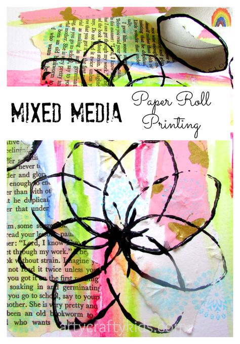 Arty Crafty Kids - Mixed Media Paper Roll Printing Daisy Scouts, Classroom Art, Creative Arts And Crafts, Painting Media, Crafty Kids, Kids Journal, Craft Projects For Kids, Printable Crafts, Camping Art