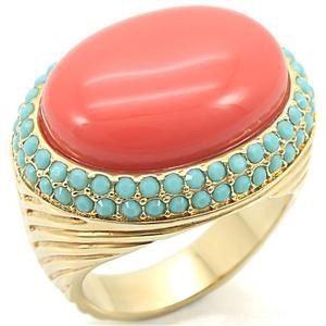 Bijoux Art Deco, Womens Rings Fashion, Coral Ring, Coral And Gold, Coral Stone, Coral Jewelry, Fantasy Jewelry, Coral Turquoise, Gold Wedding Rings