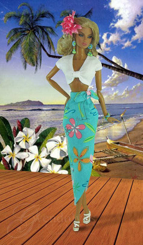 Tropical | by Gwendolyns Treasures Dress Barbie Doll, Barbie Summer, Barbie Doll Clothing Patterns, Tropical Fashion, Still Love Her, Poppy Parker Dolls, Im A Barbie Girl, Fashion Royalty Dolls, Hello Dolly