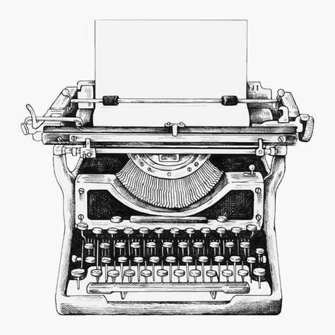 Hand drawn retro typewriter | Free Vector #Freepik #freevector #vintage #paper #hand-drawn #sketch Typewriter Tattoo, Writing Machine, Typewriter Art, Zestaw Ikon, Retro Typewriter, Hand Images, Vintage Typewriters, Photo Images, Latte Art