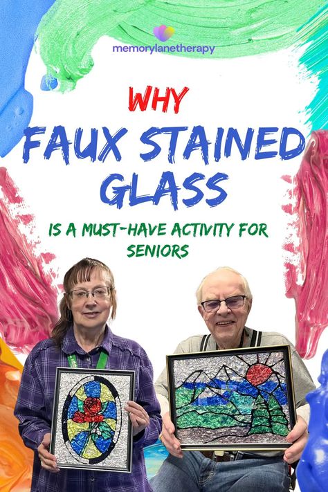 Free Activities for Seniors | Memory Lane Therapy Memory Care Crafts, Activity For Seniors, Elderly Crafts, Stained Glass Craft, Senior Programs, Elderly Activities, Senior Activities, Glass Craft, Popular Crafts