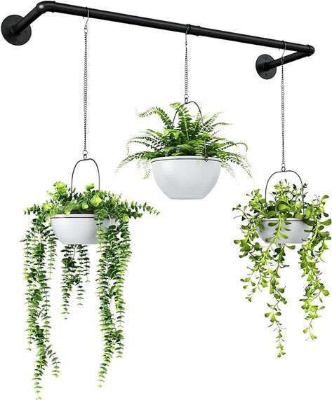 Amazon.com: Bamworld Hanging Planters for Indoor Plants Plant Holder for Window Ceiling Floating Black Metal Rod for Home Garden Wall Decor for Living Room Kitchen Bedroom(Pot & Plant Not Included) : Patio, Lawn & Garden Window Plant Shelf, Planters For Indoor Plants, Plants Hanging, Vertical Wall Planters, Window Plants, Vertical Planter, Hanging Plant Holder, Hanging Plants Indoor, Support Plante