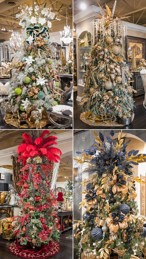 The Best Christmas Tree Decorating Ideas to wow your guests this Holiday Season by the Luxury Interior Design Firm Linly Designs Mannequin Christmas Tree Topper, Manaquin Christmas Tree, Glamorous Christmas Tree Faux, Trendy Christmas Trees Bed Bath & Beyond, Tree Drcor Ribbon, Glam Christmas Tree, Rose Gold Christmas Decorations, Amazing Christmas Trees, Luxury Christmas Tree