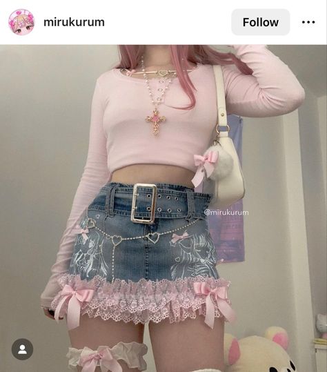 Kawaii Outfit Ideas, Kawaii Fashion Outfits, Pink Outfits, Really Cute Outfits, Kawaii Clothes, Embroidered Sweatshirts, Girly Outfits, Kawaii Fashion, Cute Casual Outfits